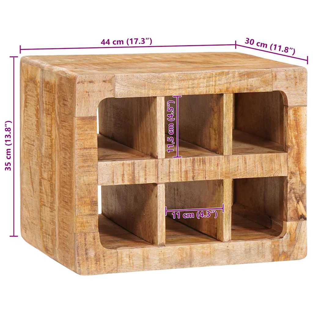 Wine Rack Wall-mounted Brown 44 x 30 x 35 cm Solid mango wood