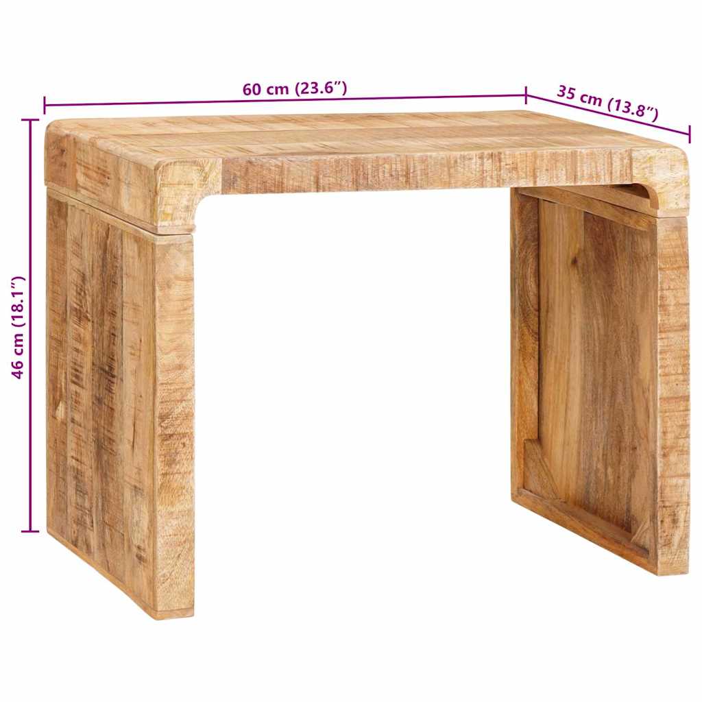 End Table Brown 60 x 35 x 45 cm Solid mango wood