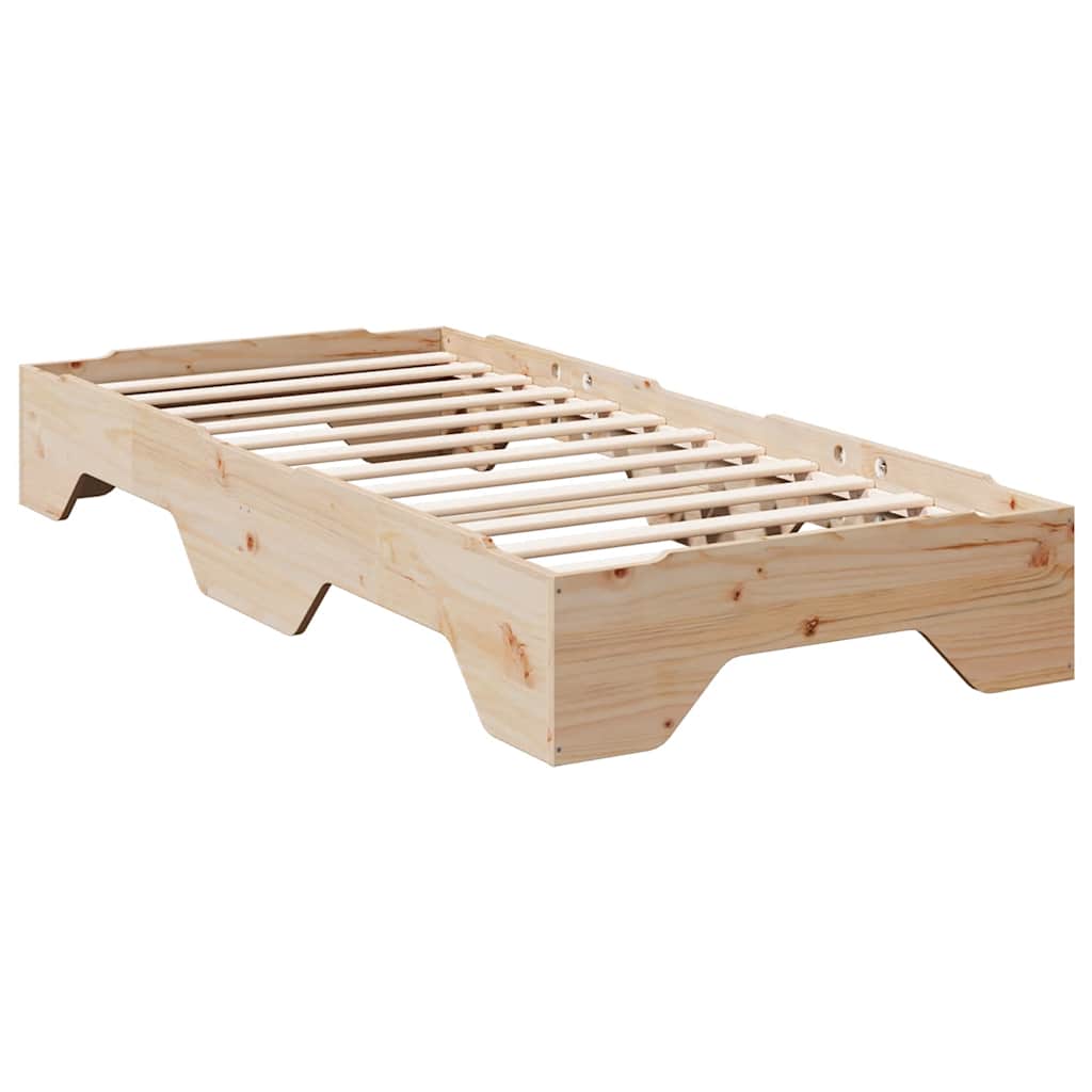 Bed Frame No Mattress Stackable 100x200 cm Solid Wood