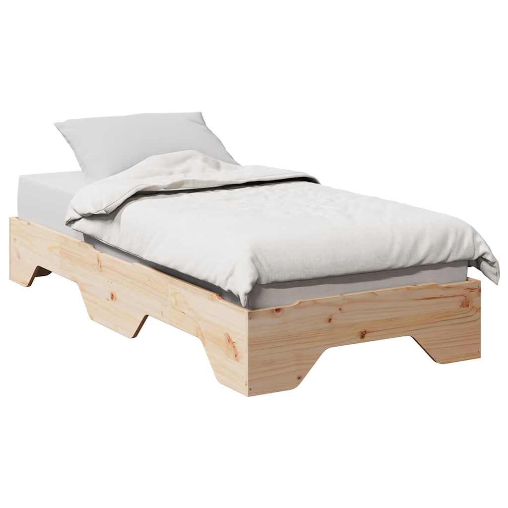 Bed Frame No Mattress Stackable 80x200 cm Solid Wood