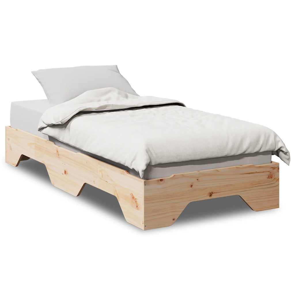 Bed Frame No Mattress Stackable 80x200 cm Solid Wood