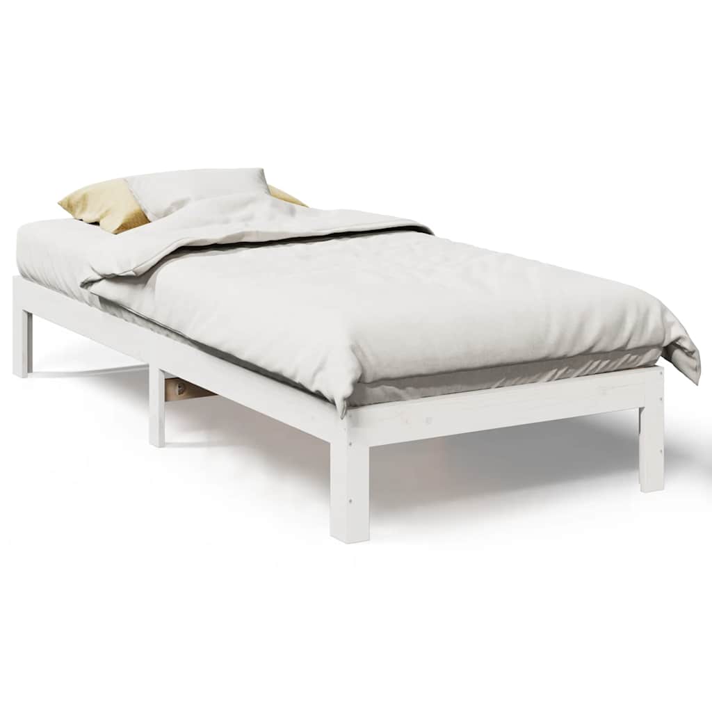 Bed Frame without Mattress White 80x200 cm Solid Wood Pine