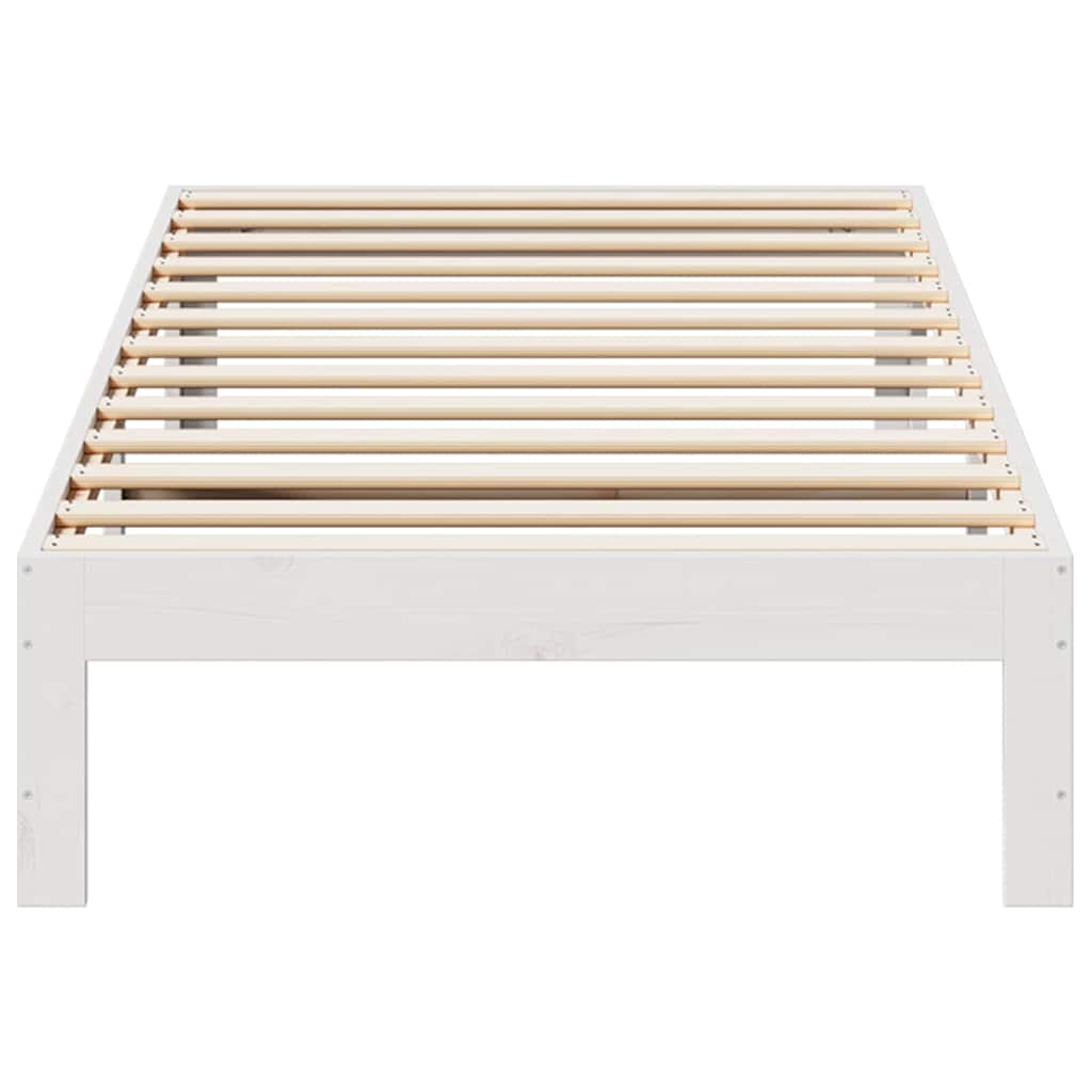 Bed Frame without Mattress White 80x200 cm Solid Wood Pine