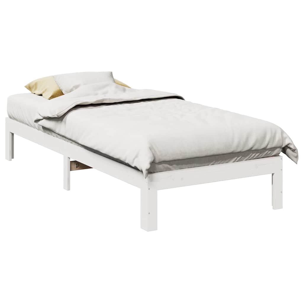 Bed Frame without Mattress White 80x200 cm Solid Wood Pine