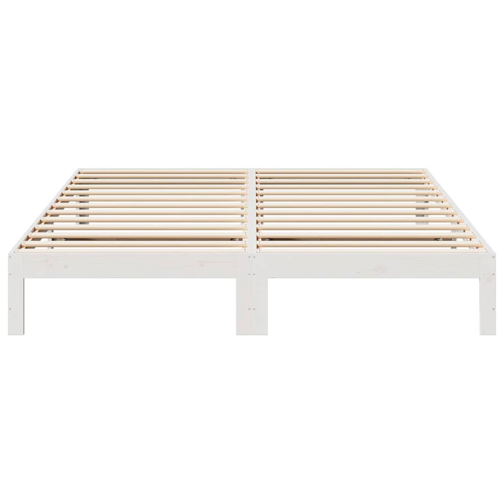 Bed Frame without Mattress White 160x200 cm Solid Wood Pine