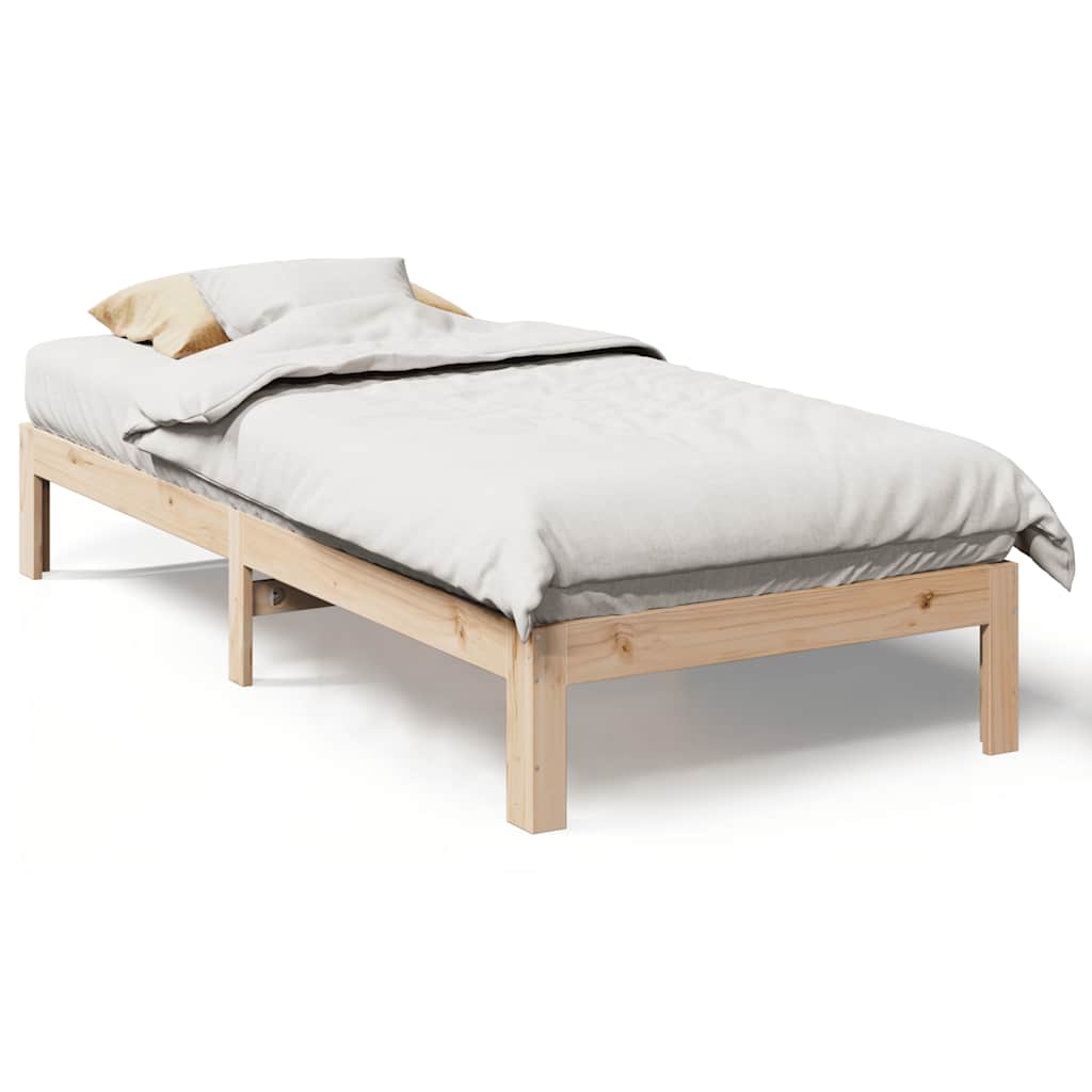 Bed Frame without Mattress 90x200 cm Solid Wood Pine