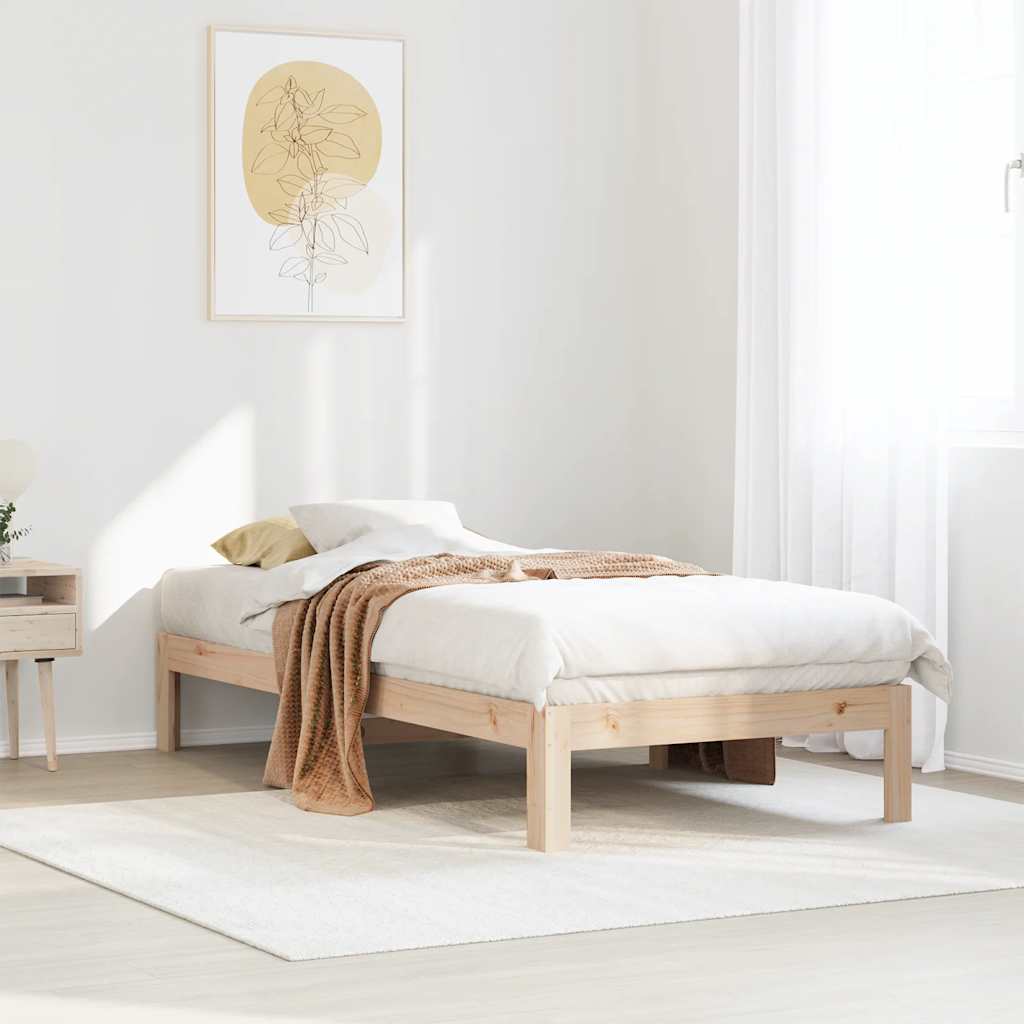 Bed Frame without Mattress 90x200 cm Solid Wood Pine