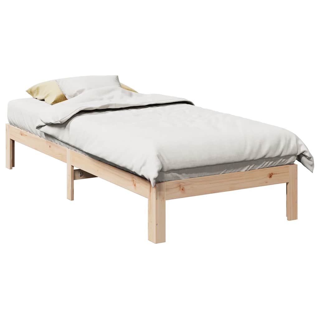 Bed Frame without Mattress 90x200 cm Solid Wood Pine