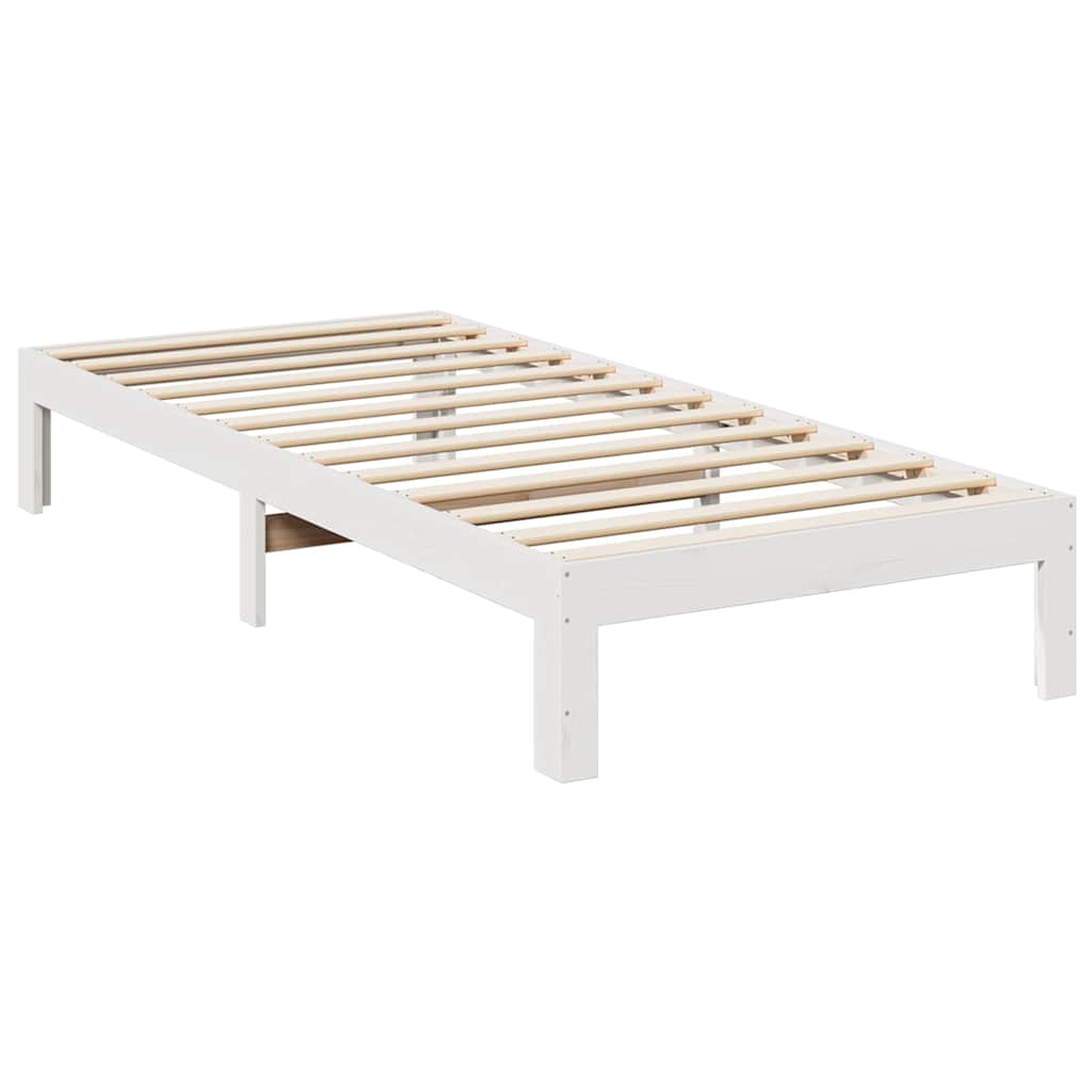 Bed Frame without Mattress White 90x200 cm Solid Wood Pine