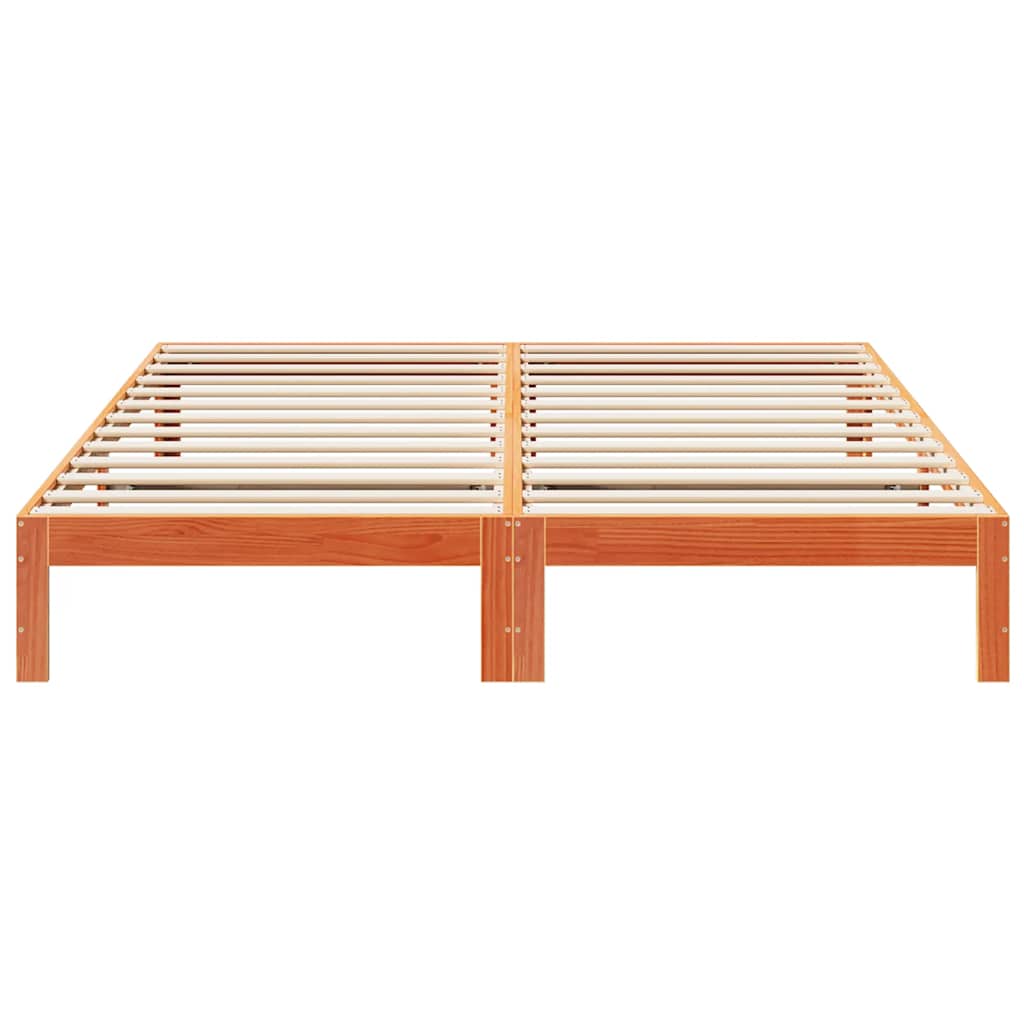 Bed Frame without Mattress Wax Brown 180x200 cm Super King Solid Wood Pine