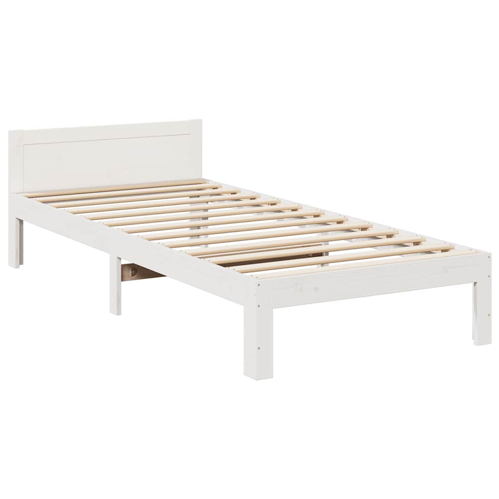 Bed Frame without Mattress White 80x200 cm Solid Wood Pine