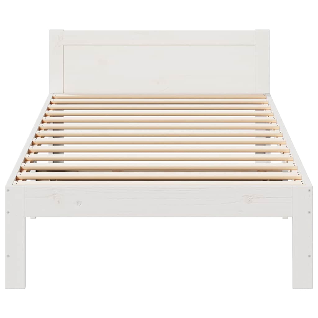 Bed Frame without Mattress White 80x200 cm Solid Wood Pine