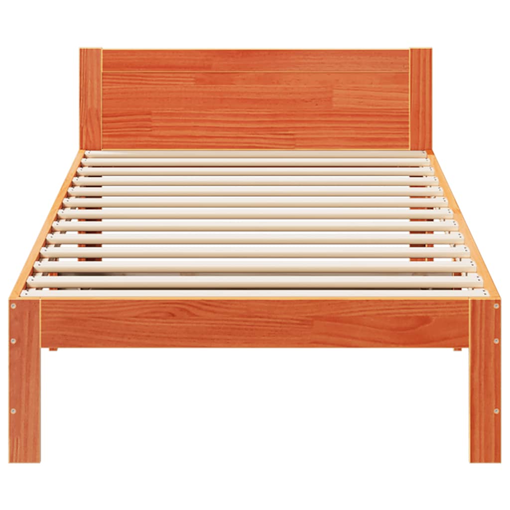 Bed Frame without Mattress Wax Brown 80x200 cm Solid Wood Pine