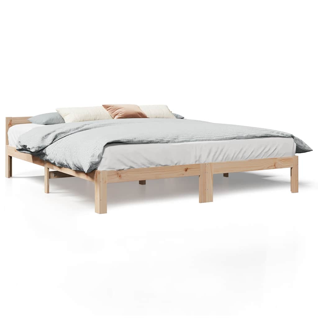 Bed Frame without Mattress 160x200 cm Solid Wood Pine