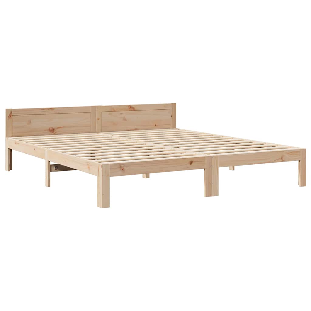 Bed Frame without Mattress 160x200 cm Solid Wood Pine