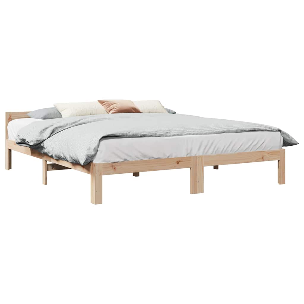 Bed Frame without Mattress 160x200 cm Solid Wood Pine