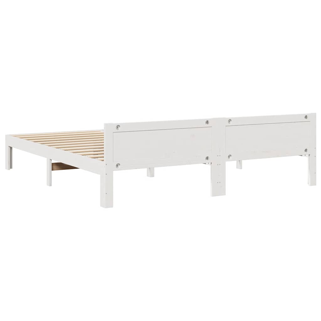 Bed Frame without Mattress White 160x200 cm Solid Wood Pine