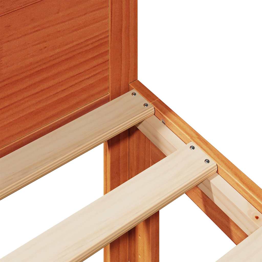 Bed Frame without Mattress Wax Brown 160x200 cm Solid Wood Pine