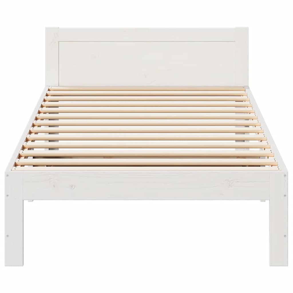 Bed Frame without Mattress White 90x200 cm Solid Wood Pine