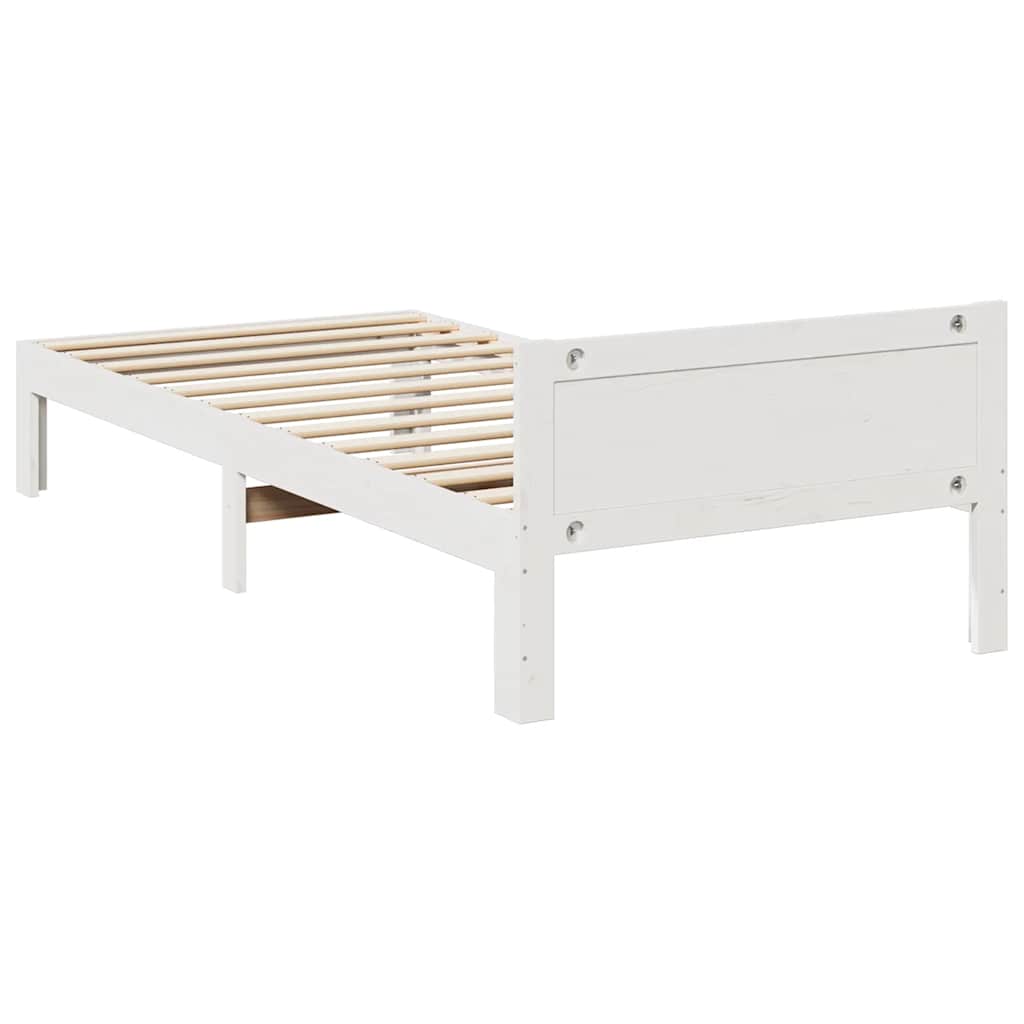 Bed Frame without Mattress White 90x200 cm Solid Wood Pine