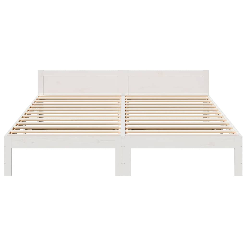 Bed Frame without Mattress White 180x200 cm Super King Solid Wood Pine