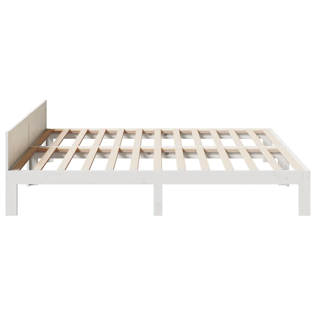 Bed Frame without Mattress White 180x200 cm Super King Solid Wood Pine