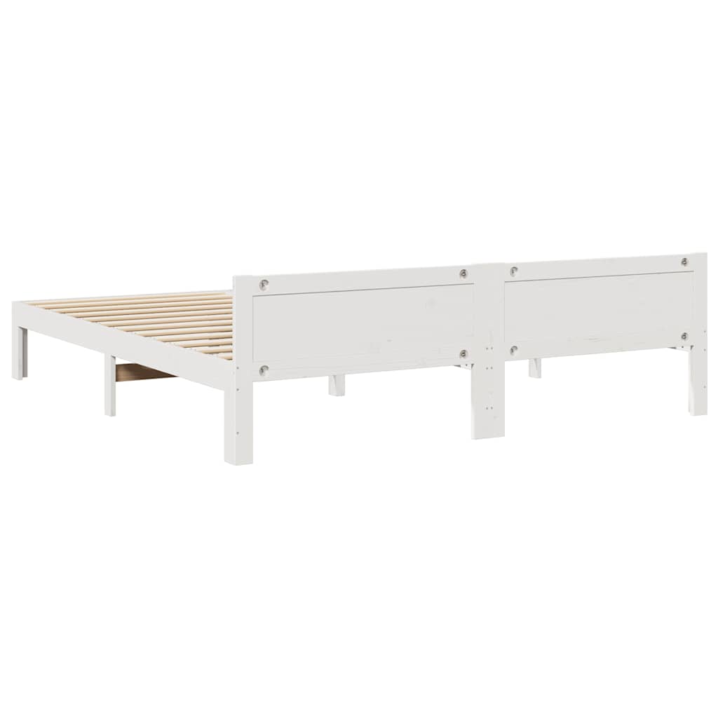 Bed Frame without Mattress White 180x200 cm Super King Solid Wood Pine