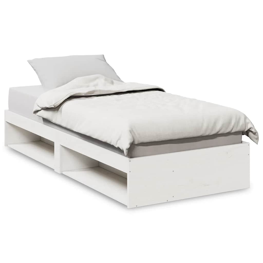 Day Bed without Mattress White 100x200 cm Solid Wood Pine