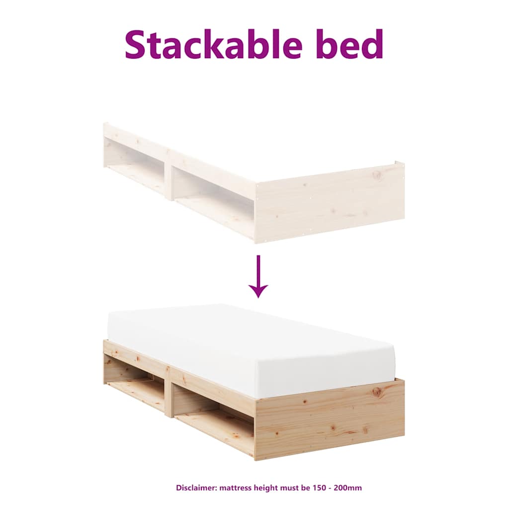 Day Bed without Mattress 75x190 cm Solid Wood Pine