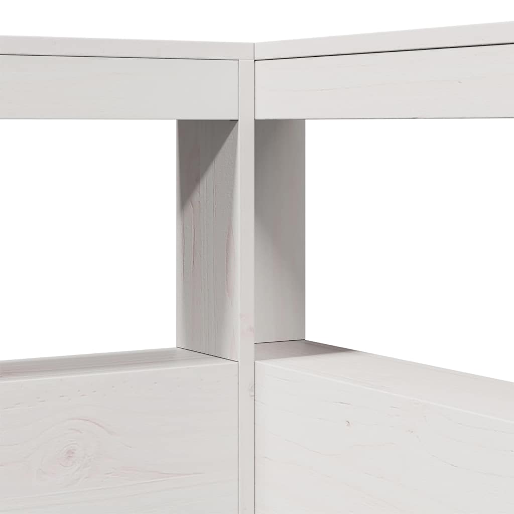 Bookcase Headboard L-Shaped White 80 cm Solid Wood Pine
