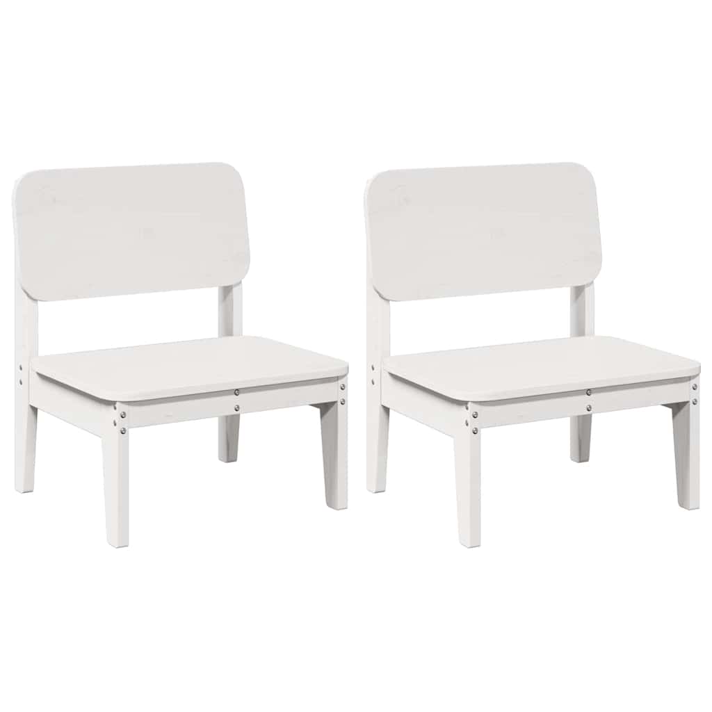 Garden Chairs 2 pcs White 60x52.5x72 cm Solid Wood Pine