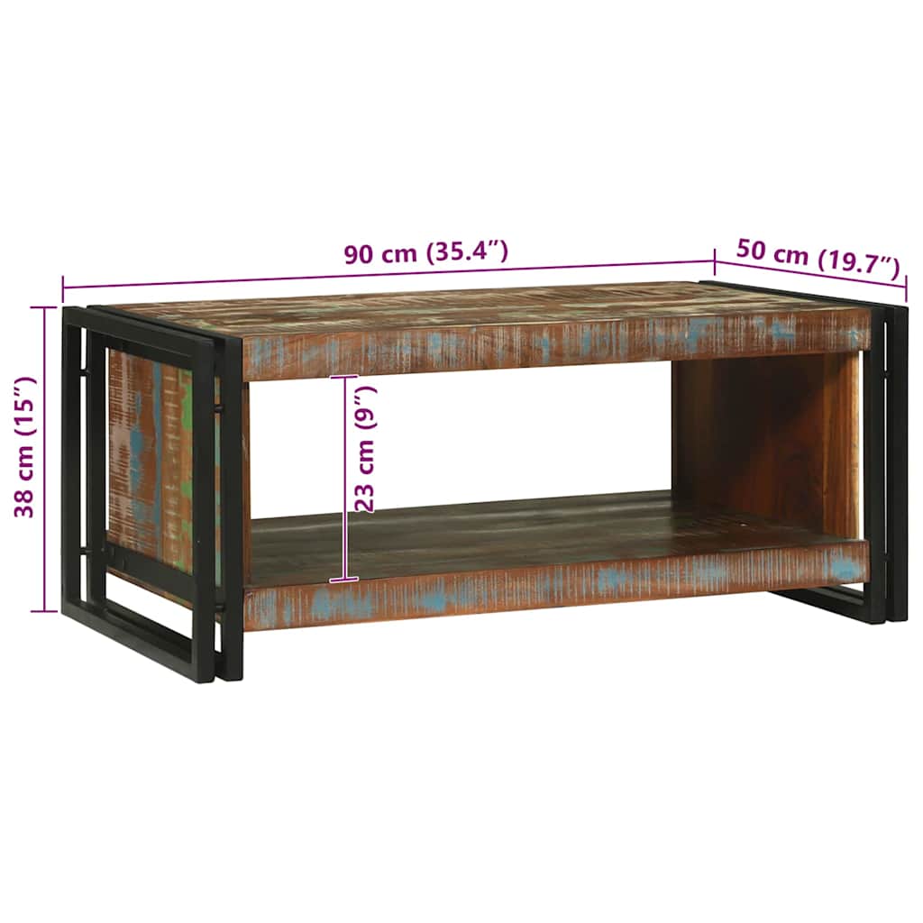 Coffee Table Brown 90 x 50 x 38 cm Solid reclaimed wood
