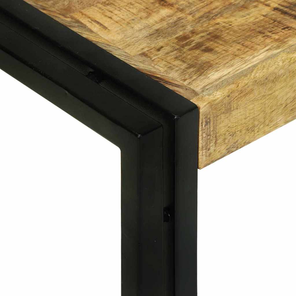 Nesting Table 3 pcs Brown and black Solid rough mango wood