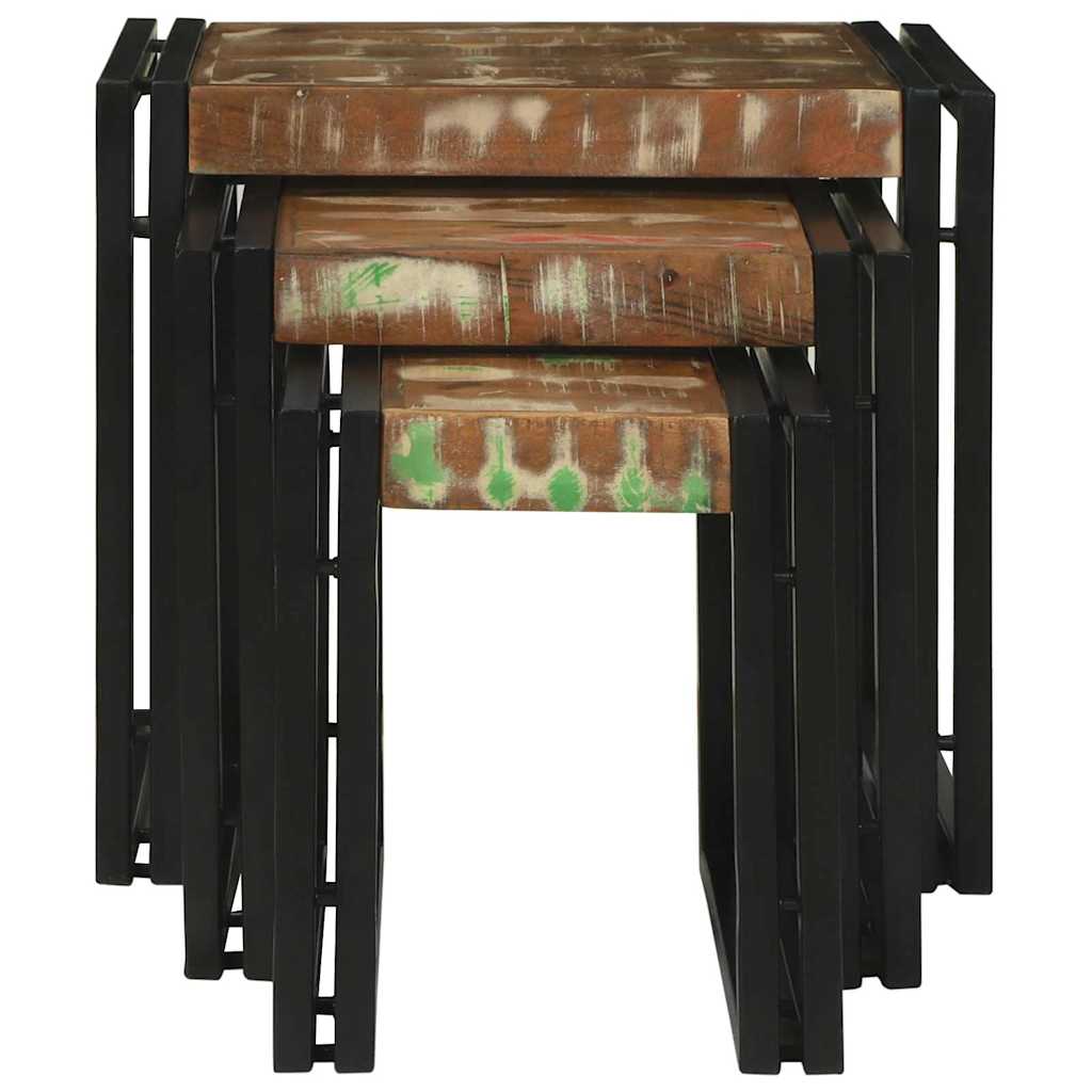 Nesting Tables Brown and black Solid Reclaim wood