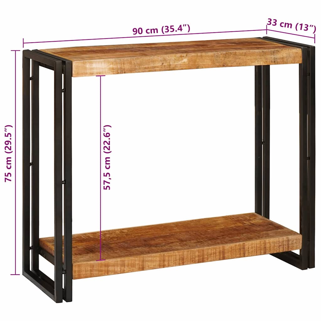 Console Table Brown 90 x 33 x 75 cm Solid rough mango wood