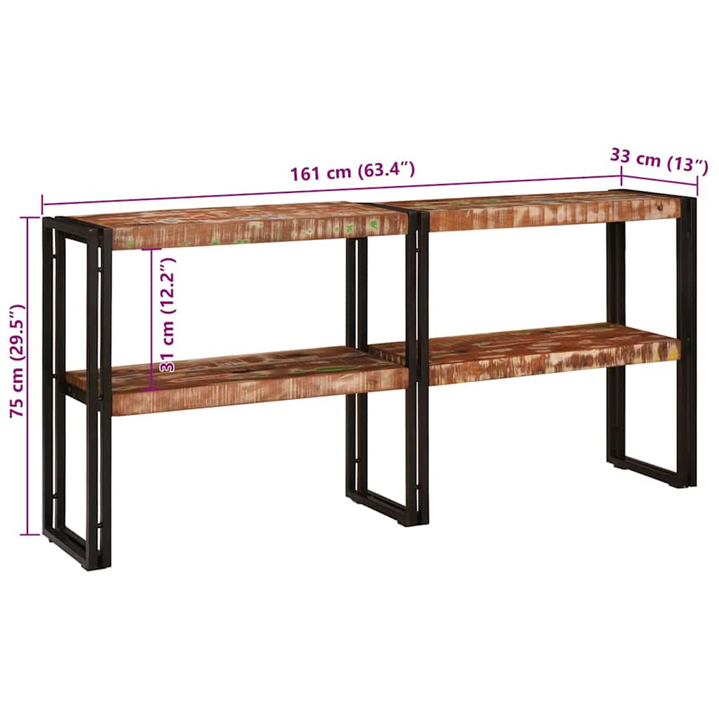Console Table Multicolour 160 x 33 x 75 cm Solid reclaimed wood