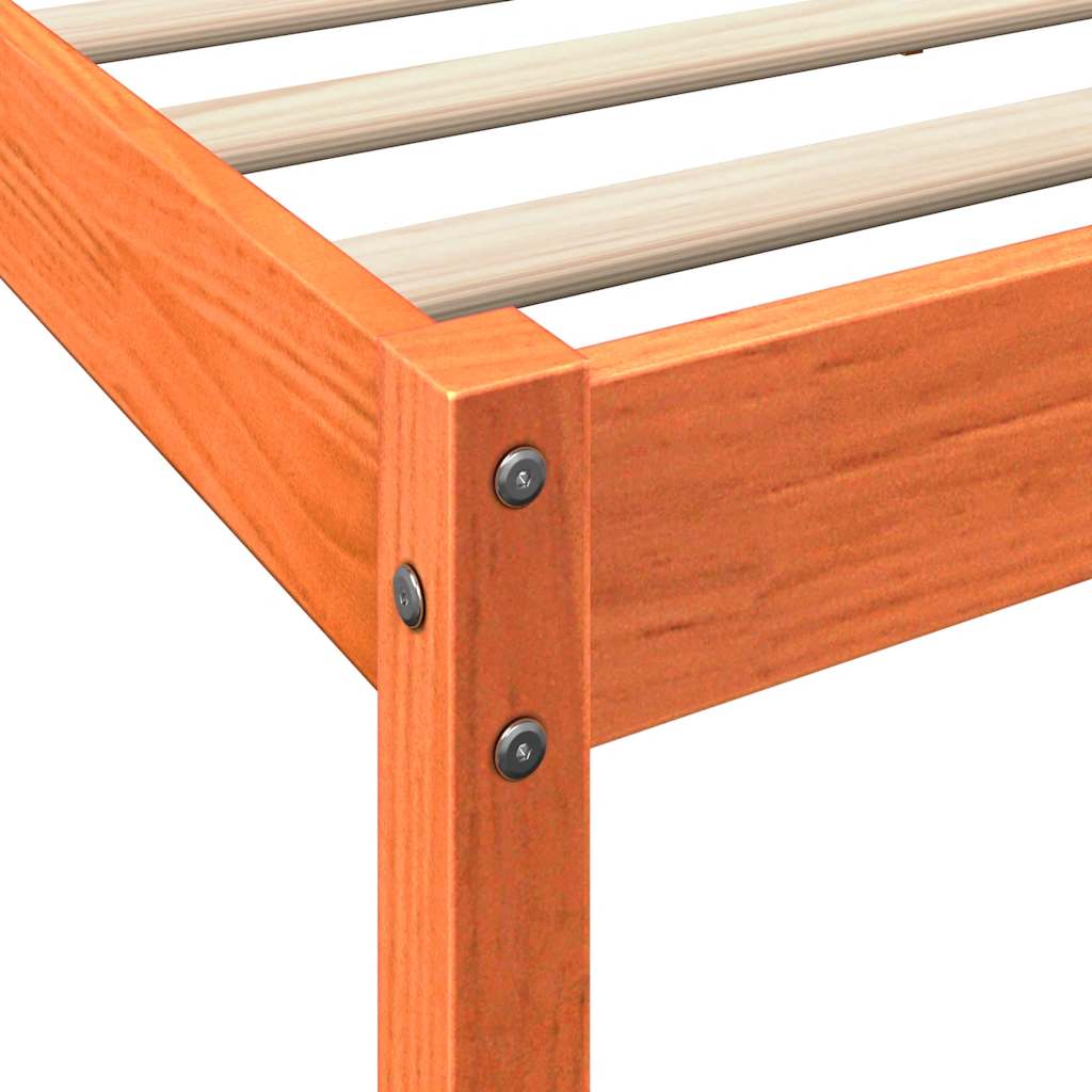 Bookcase Bed without Mattress Wax Brown 200x200 cm Solid Wood Pine