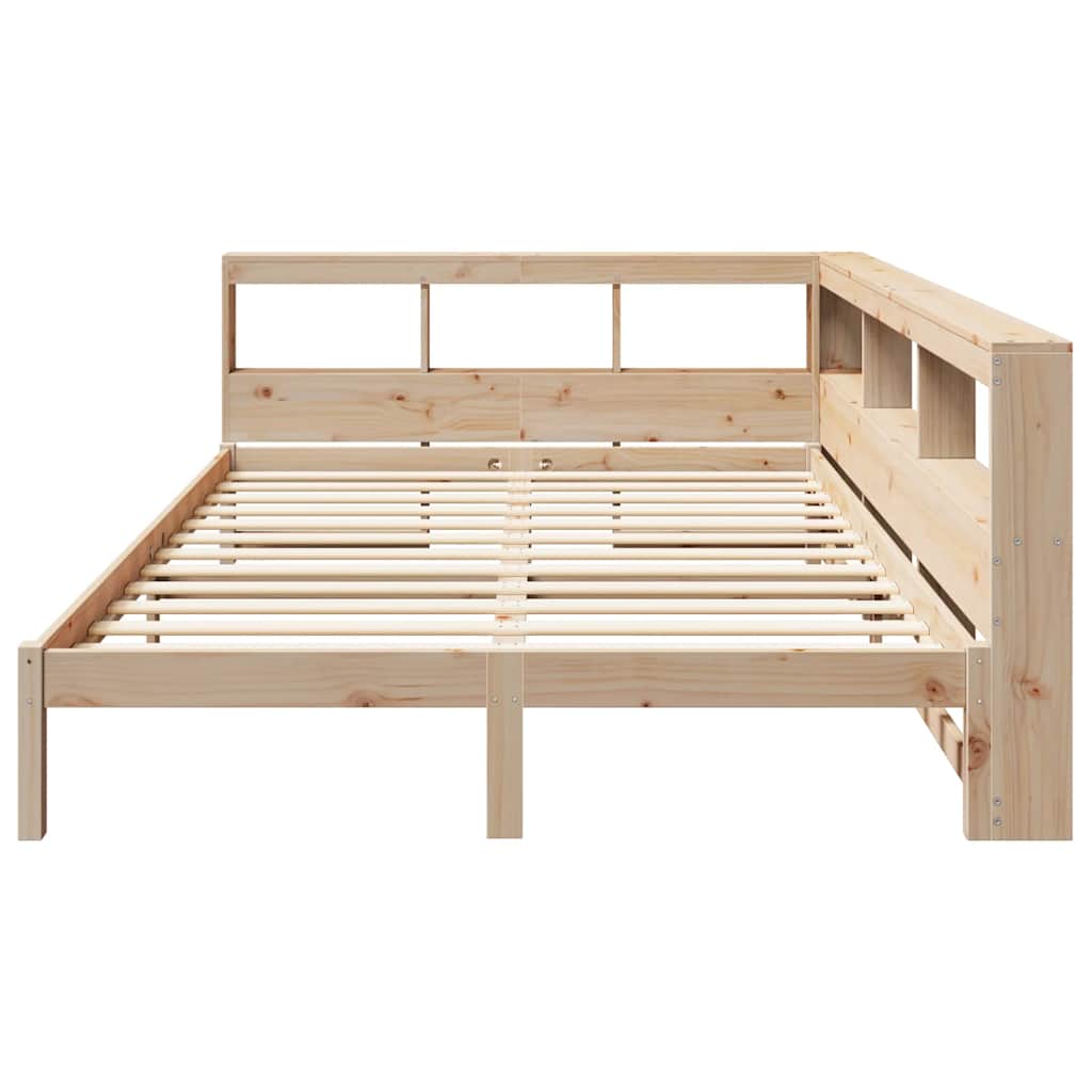 Bookcase Bed without Mattress 140x200 cm Solid Wood Pine