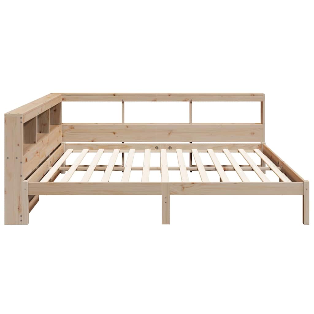 Bookcase Bed without Mattress 140x200 cm Solid Wood Pine