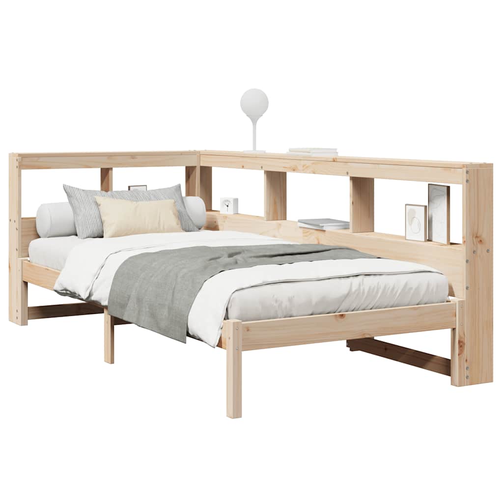 Bookcase Bed without Mattress 90x200 cm Solid Wood Pine