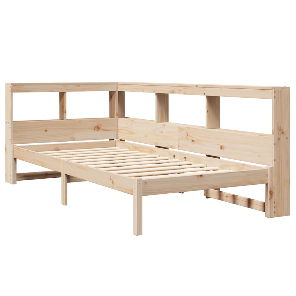 Bookcase Bed without Mattress 90x200 cm Solid Wood Pine