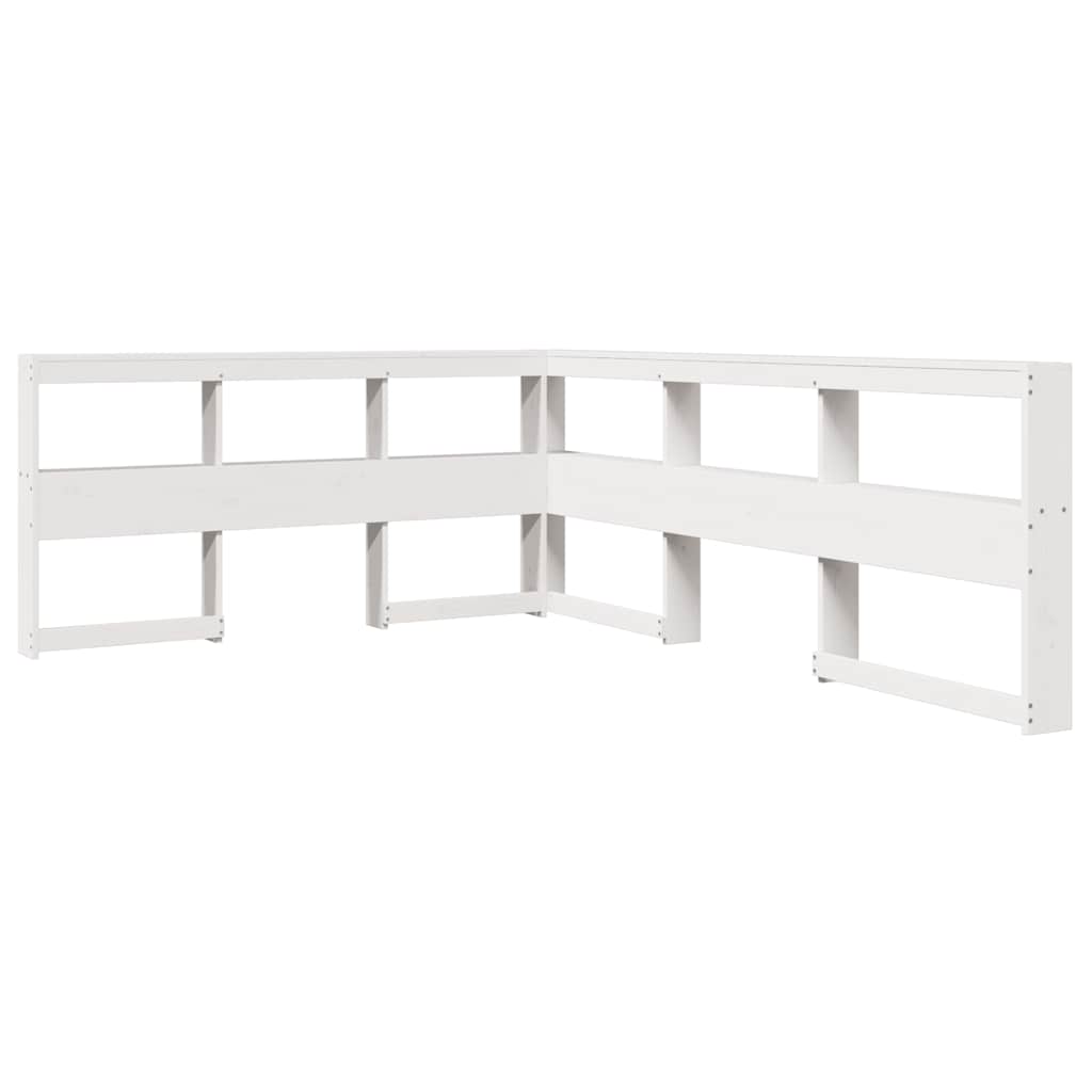 Bookcase Bed without Mattress White 135x190 cm Solid Wood Pine