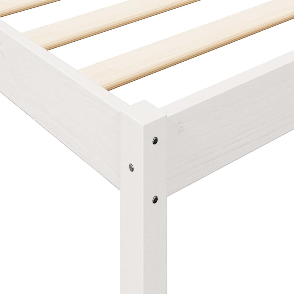 Bookcase Bed without Mattress White 135x190 cm Solid Wood Pine