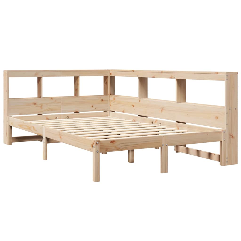 Bookcase Bed without Mattress 120x190 cm Solid Wood Pine