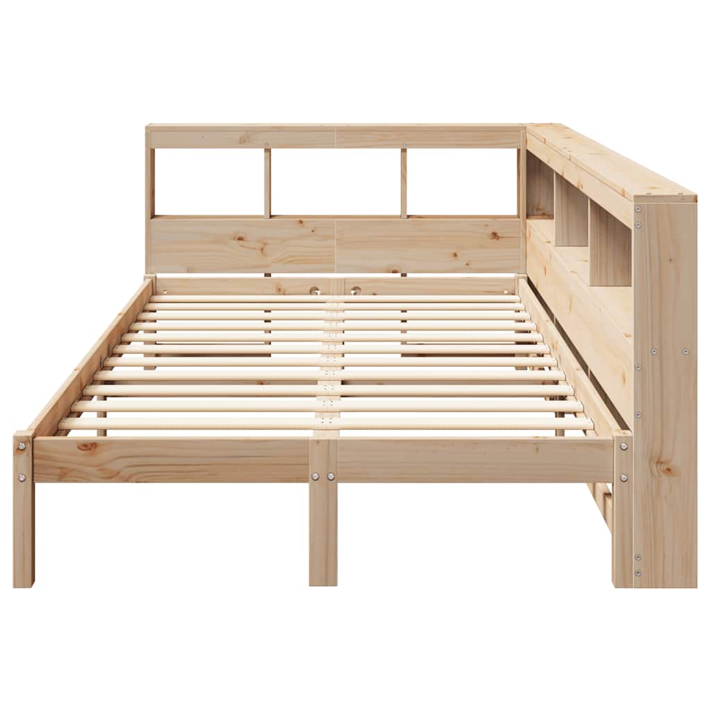 Bookcase Bed without Mattress 120x190 cm Solid Wood Pine