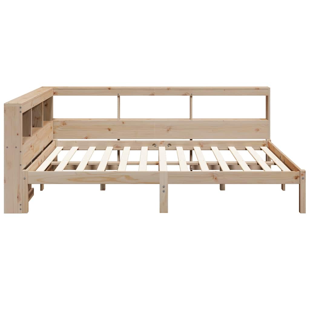 Bookcase Bed without Mattress 120x190 cm Solid Wood Pine