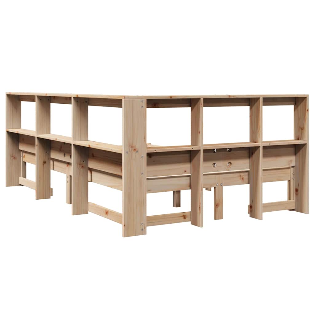 Bookcase Bed without Mattress 120x190 cm Solid Wood Pine