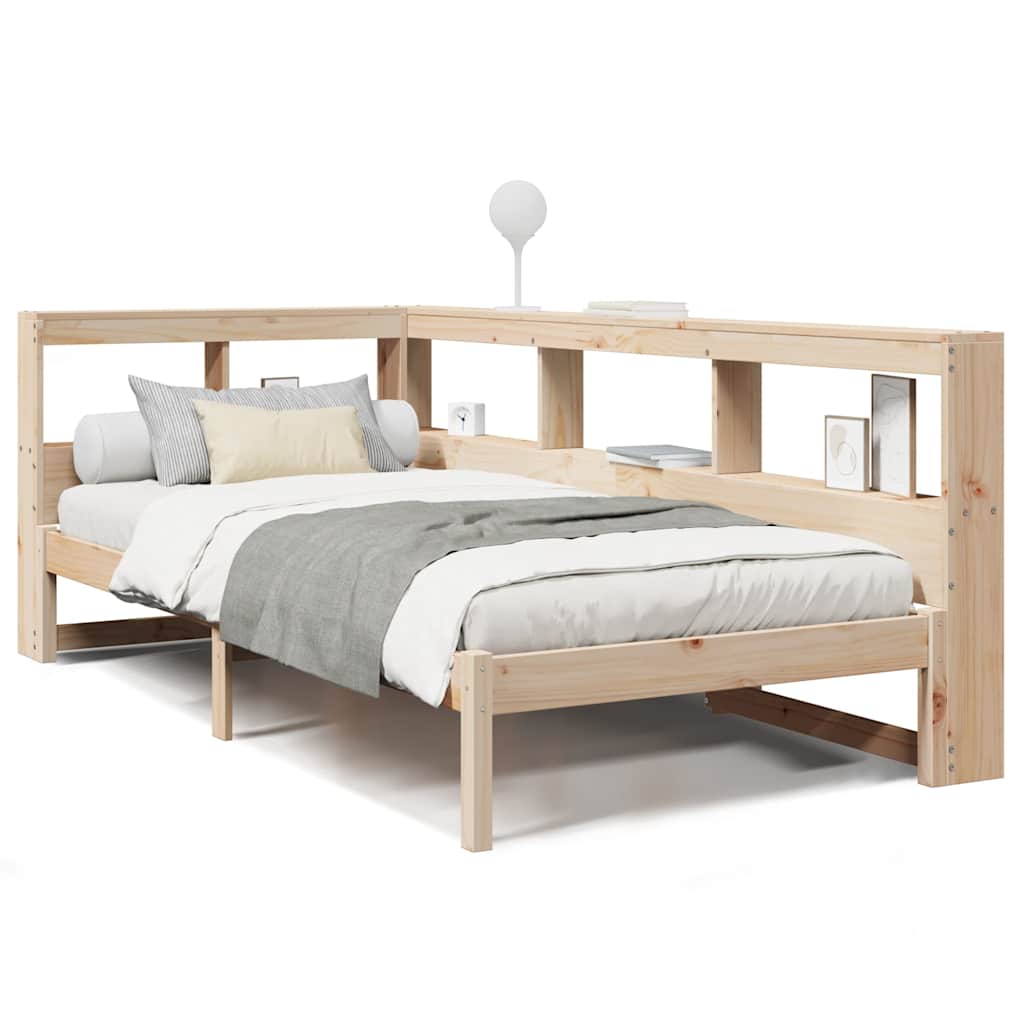 Bookcase Bed without Mattress 75x190 cm Solid Wood Pine