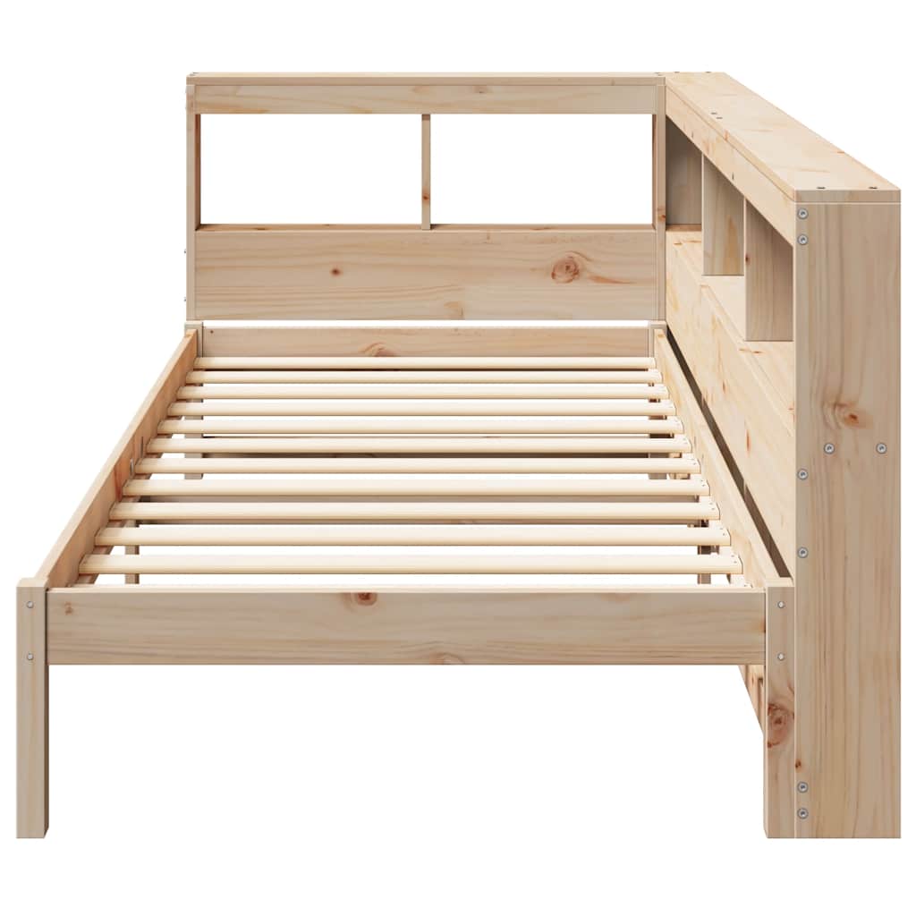 Bookcase Bed without Mattress 75x190 cm Solid Wood Pine