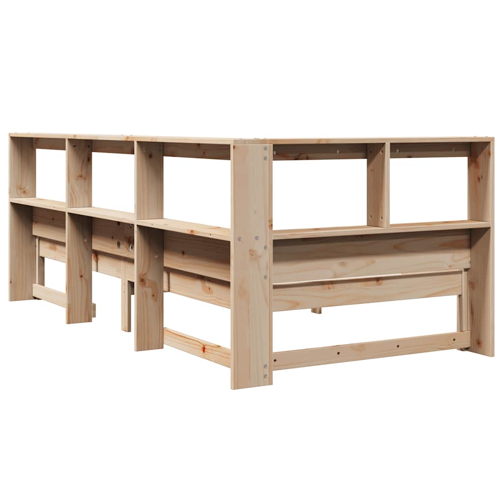 Bookcase Bed without Mattress 75x190 cm Solid Wood Pine